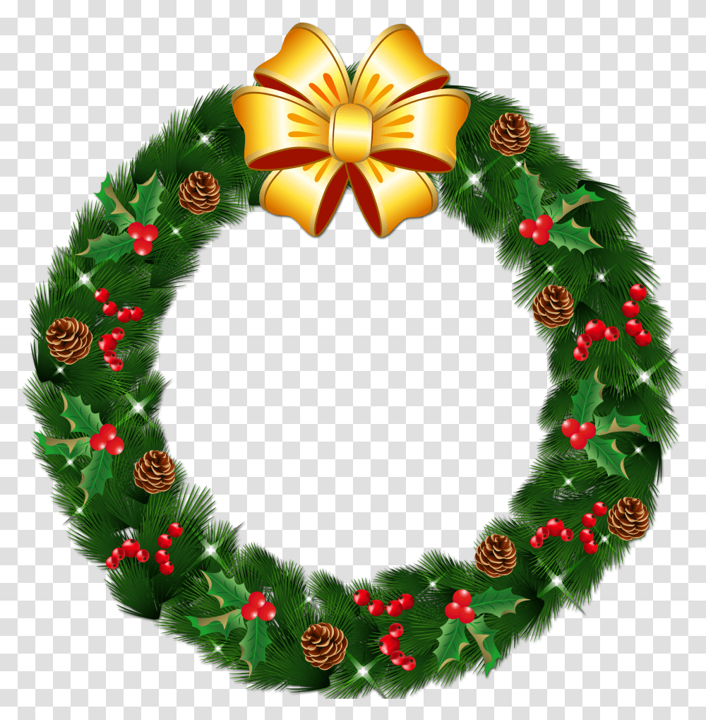 Free Hd Christmas Wreath Background Christmas Wreath Clipart Transparent Png