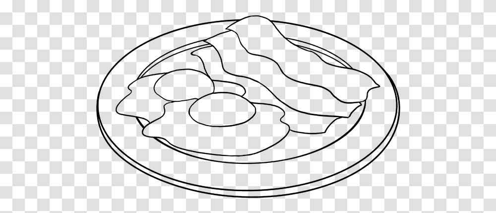 Free Hd Drawing Image Bacon And Eggs Line Art, Gray, World Of Warcraft Transparent Png