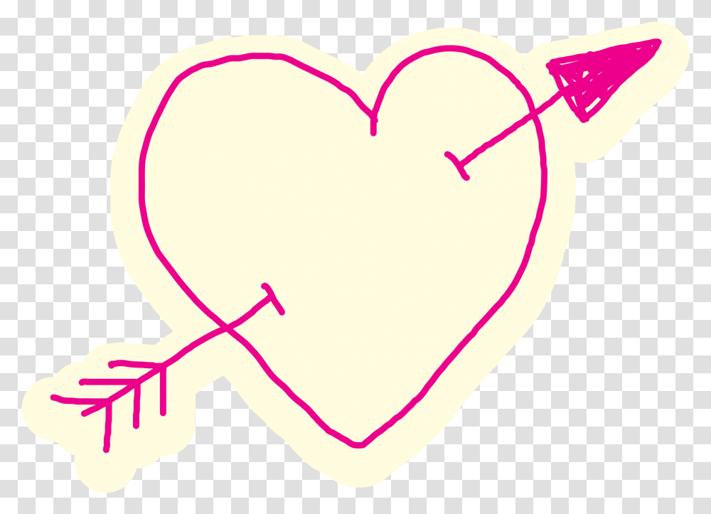 Free Heart Hand Drawn Arrow With Background Girly, Sweets, Food, Confectionery, Label Transparent Png