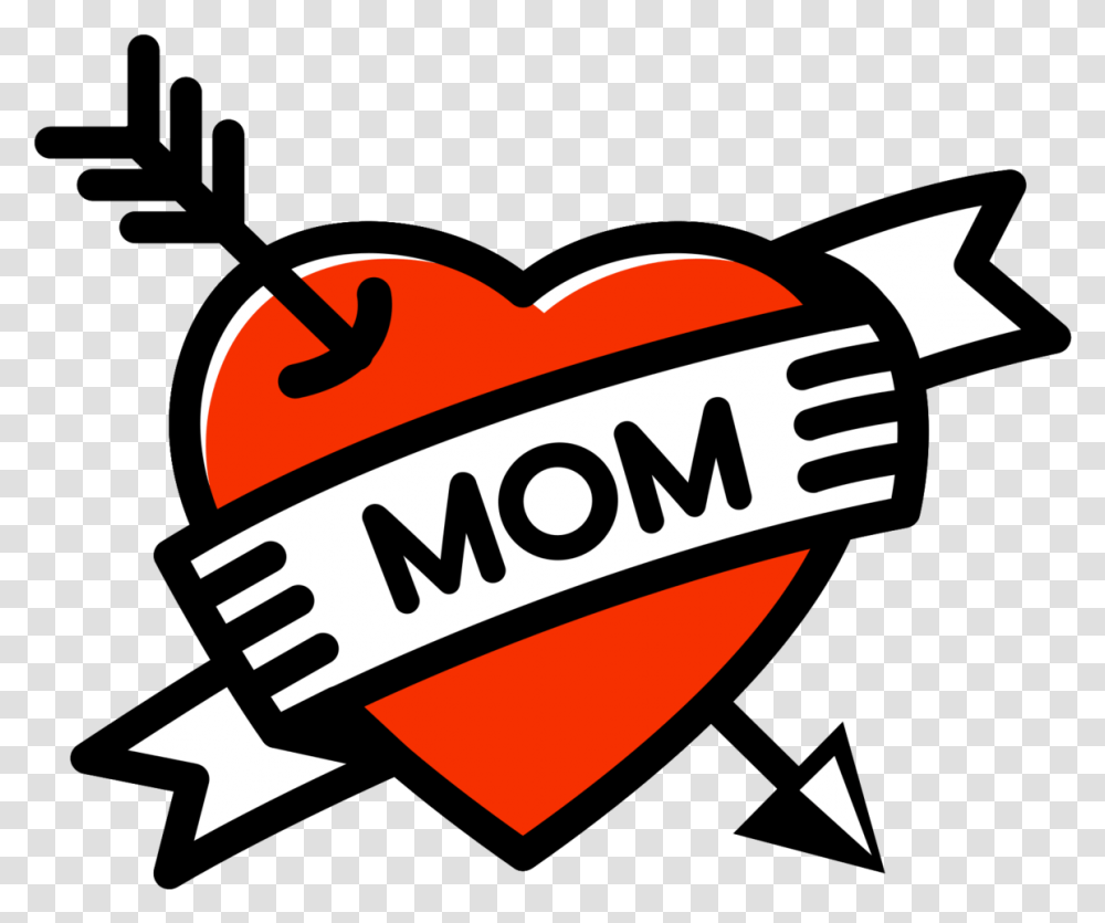 Free Heart Mom Tattoo With Background Mom Heart Tattoo, Label, Text, Sticker, Symbol Transparent Png