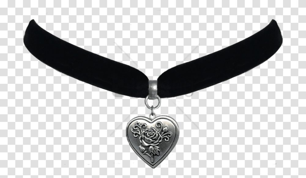 Free Heart Rose Locket Choker Necklace Image Choker Necklace, Ceiling Fan, Appliance, Pendant, Accessories Transparent Png