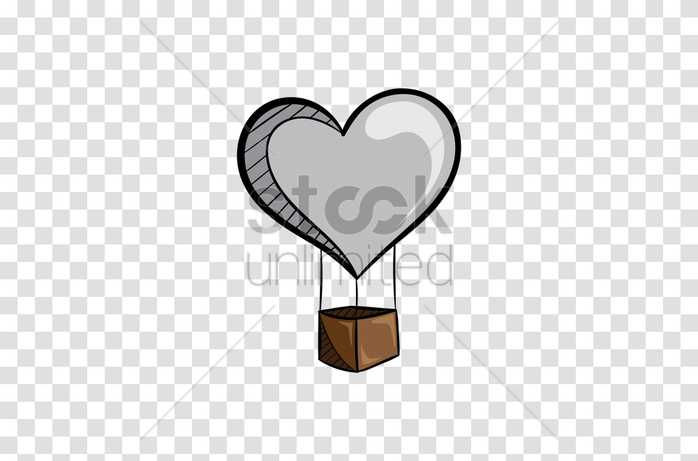 Free Heart Shaped Hot Air Balloon Vector Image, Label, Cowbell, Sticker Transparent Png