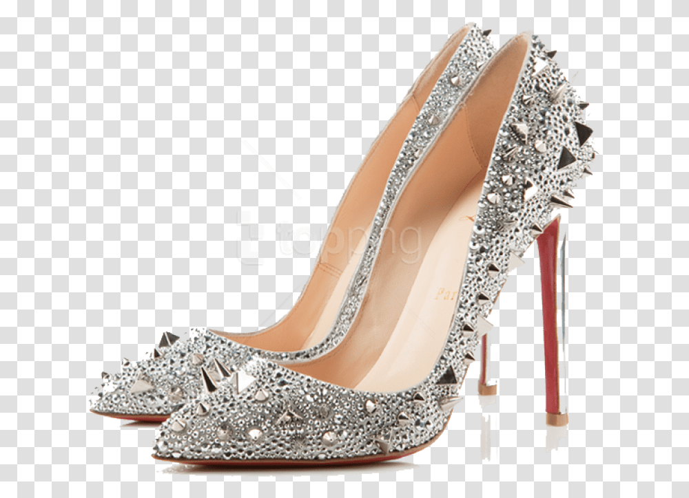 Free High Heel Shoes Images Louis Vuitton Silver Spiked Heels, Apparel, Footwear Transparent Png