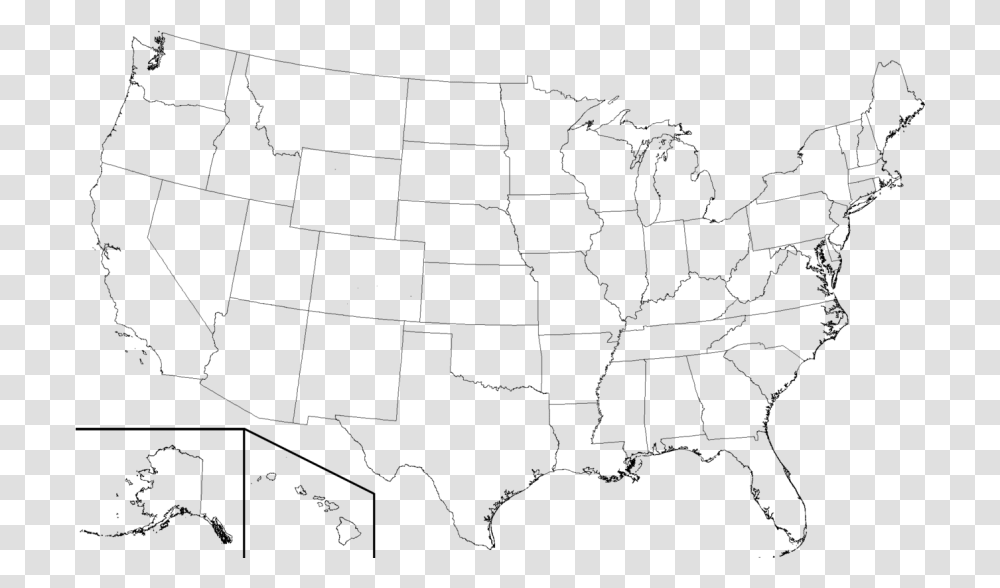 Free High Resolution Blank United States High Resolution Printable Us Map, Gray, World Of Warcraft Transparent Png