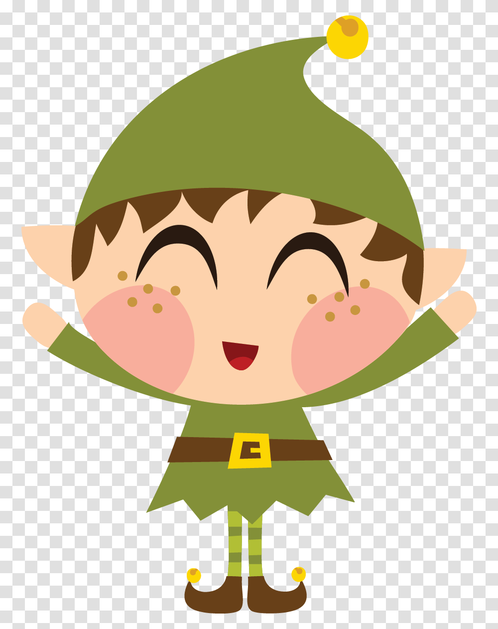 Free Holiday Clipart, Elf, Face, Green, Food Transparent Png