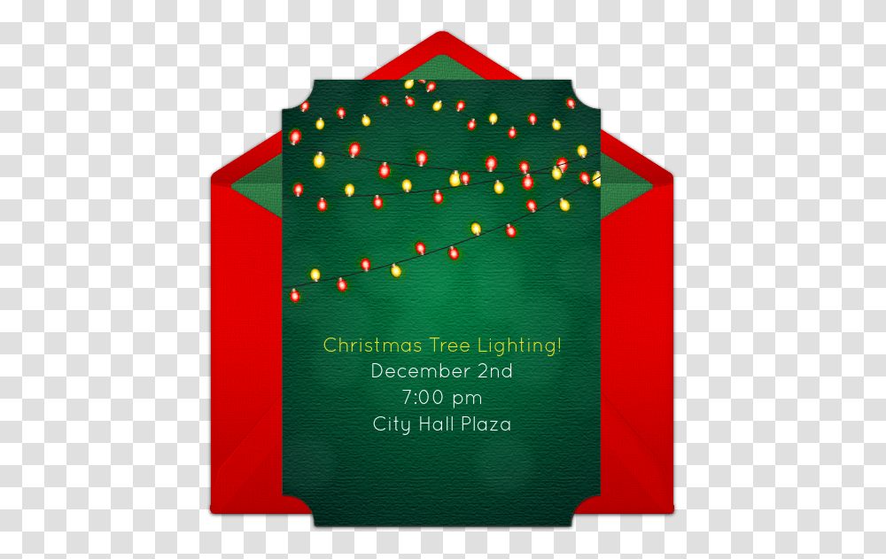 Free Holiday Lights Online Invitation Punchbowlcom Horizontal, Envelope, Mail, Paper, Greeting Card Transparent Png