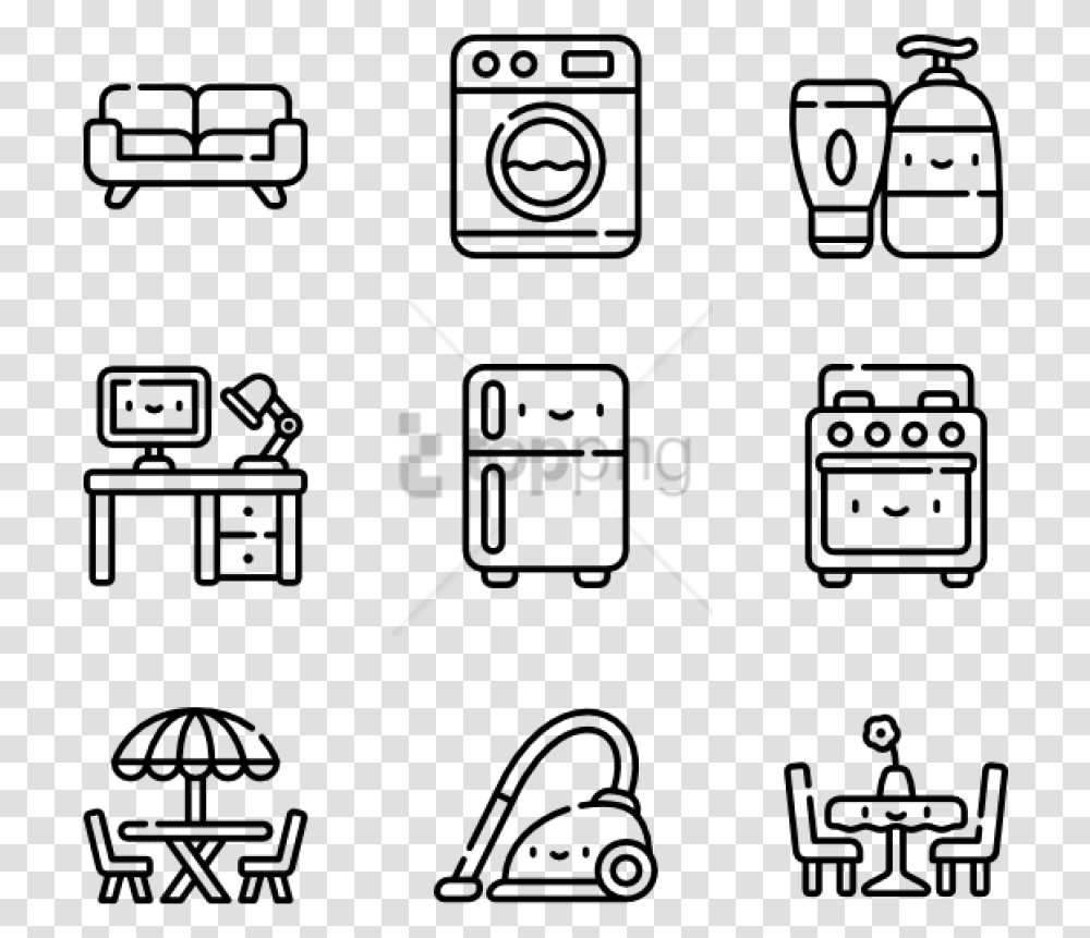 Free Home Amp Living 50 Icons, Label, Stencil, Electronics Transparent Png