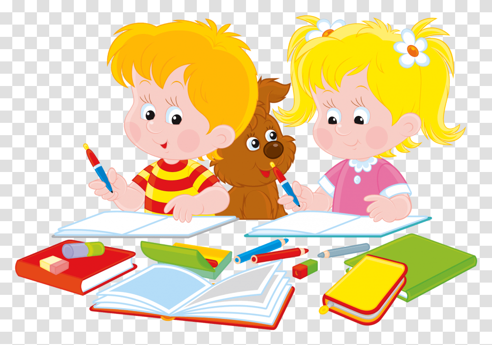 Free Homework Download Clip Art Students Writing, Reading, Female, Girl, Graphics Transparent Png