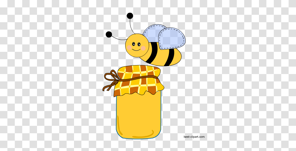 Free Honey Bee And Beehive Clip Ar, Jar, Food Transparent Png