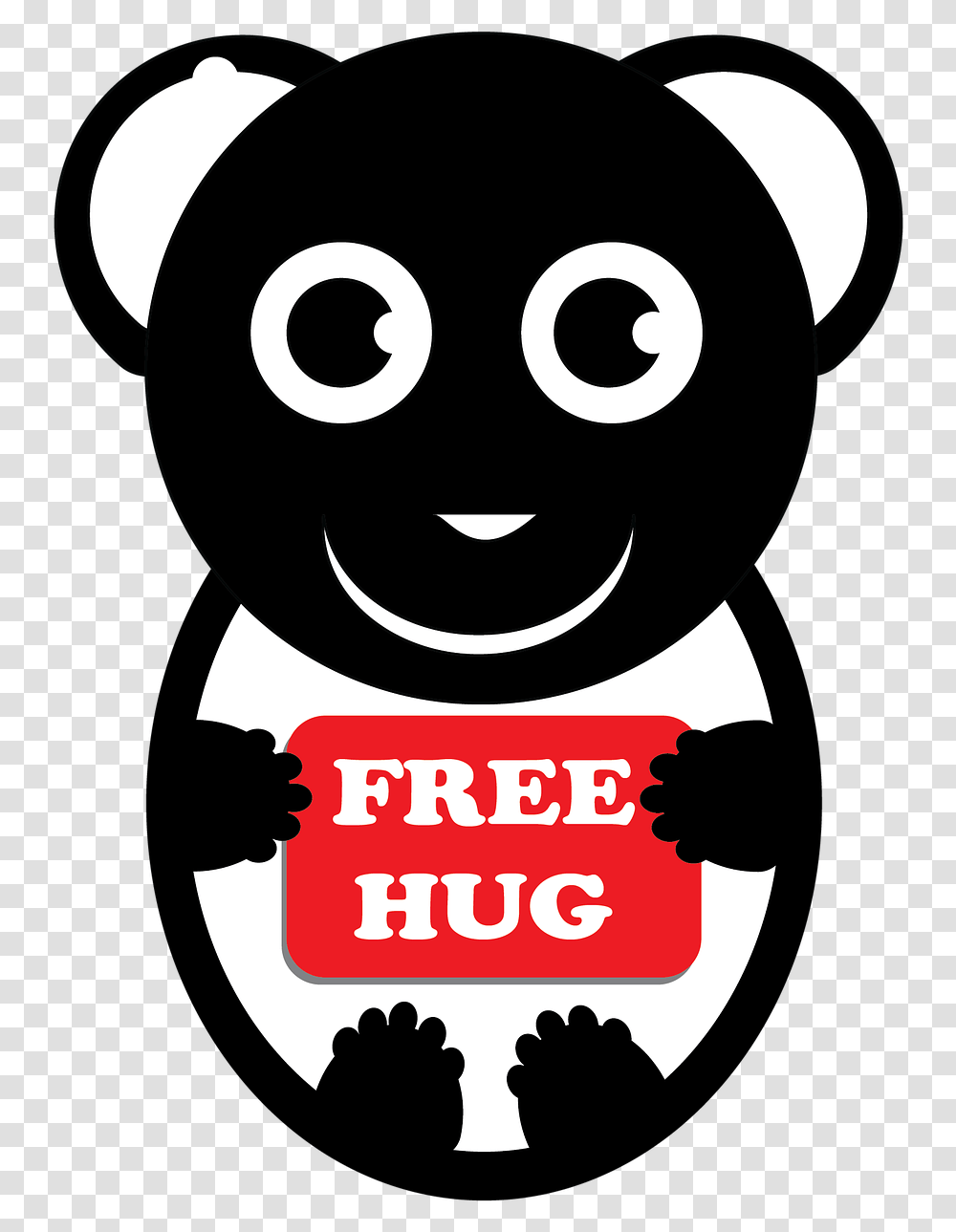 Free Hug Panda Baby Panda Free Picture Giant Panda, Stencil, Label, Sticker Transparent Png