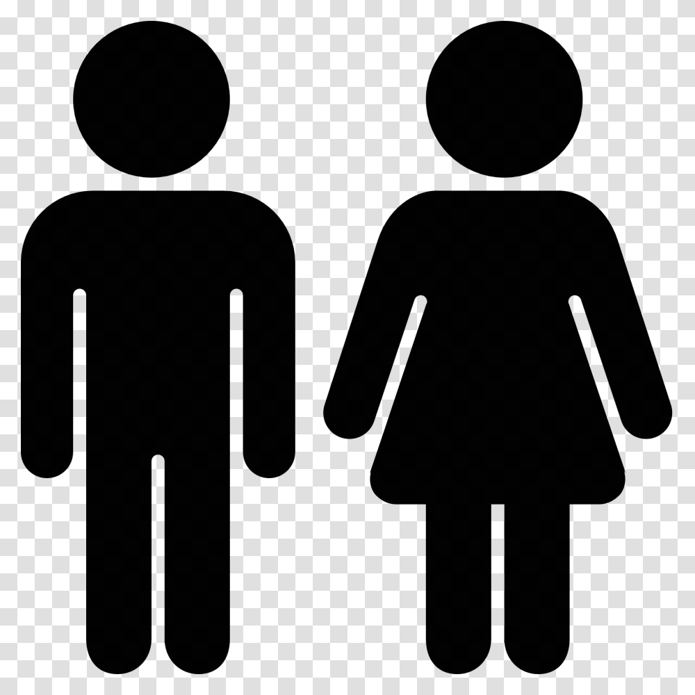 Free Icon Download Bathroom Couple Female Girl Male Female Silhouette, Sign, Road Sign Transparent Png