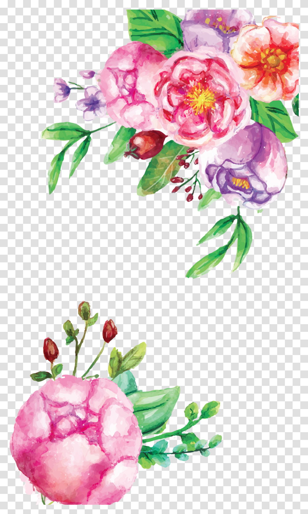 Free Icons Pink Floral Watercolor Pink Floral Watercolor, Plant, Flower, Blossom, Peony Transparent Png