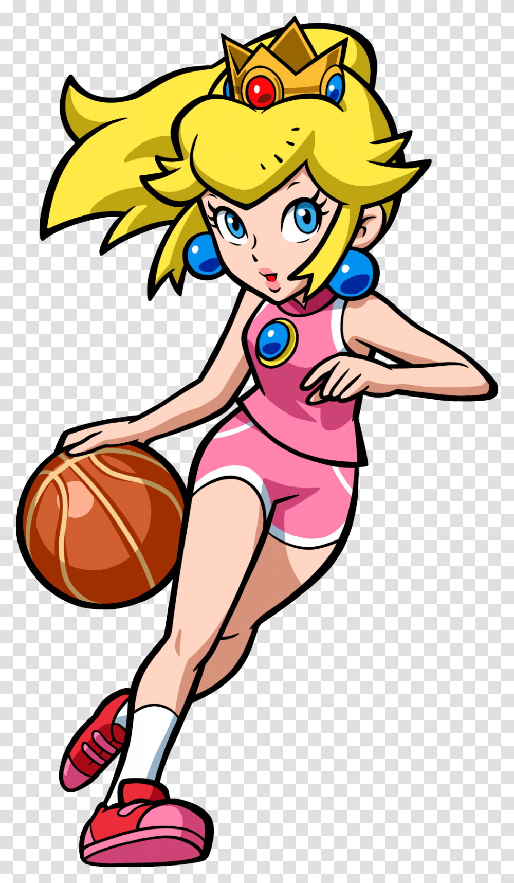 Free Images Of Basket Ball Download Clip Art Mario Hoops 3 On 3 Peach, Person, Sphere, People, Team Sport Transparent Png
