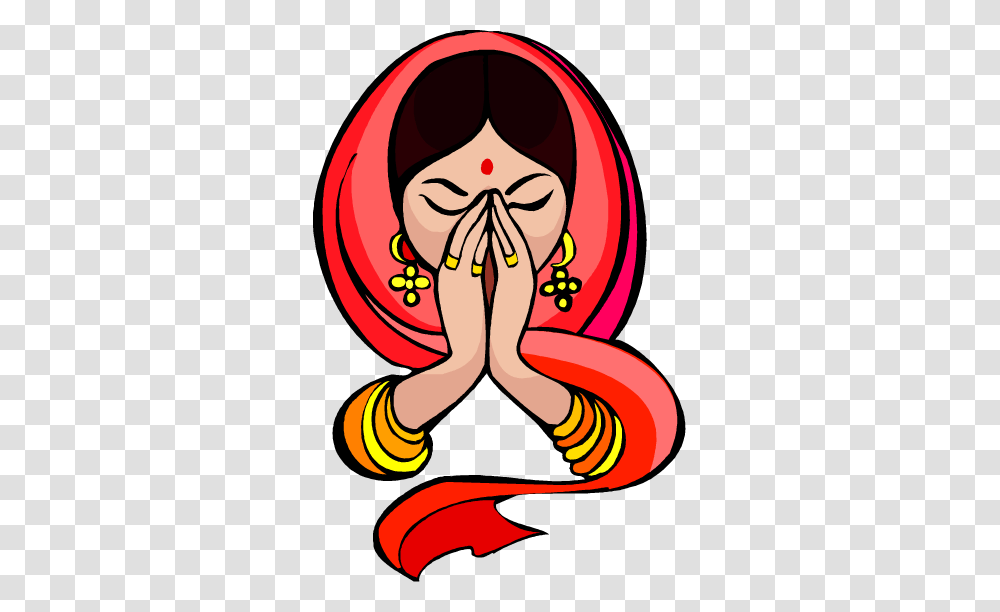 Free Indian Woman Praying Clip Art Image From Free Clip, Pattern, Poster, Advertisement, Prayer Transparent Png