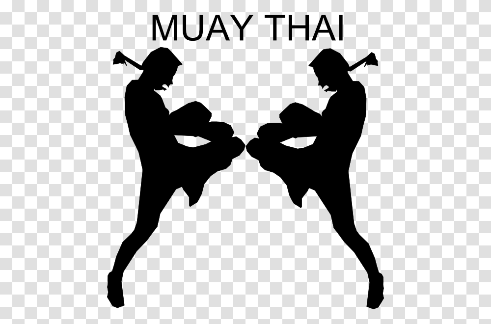 Free Kickboxing Files Muay Thai Clipart, Silhouette, Stencil, Person, Human Transparent Png