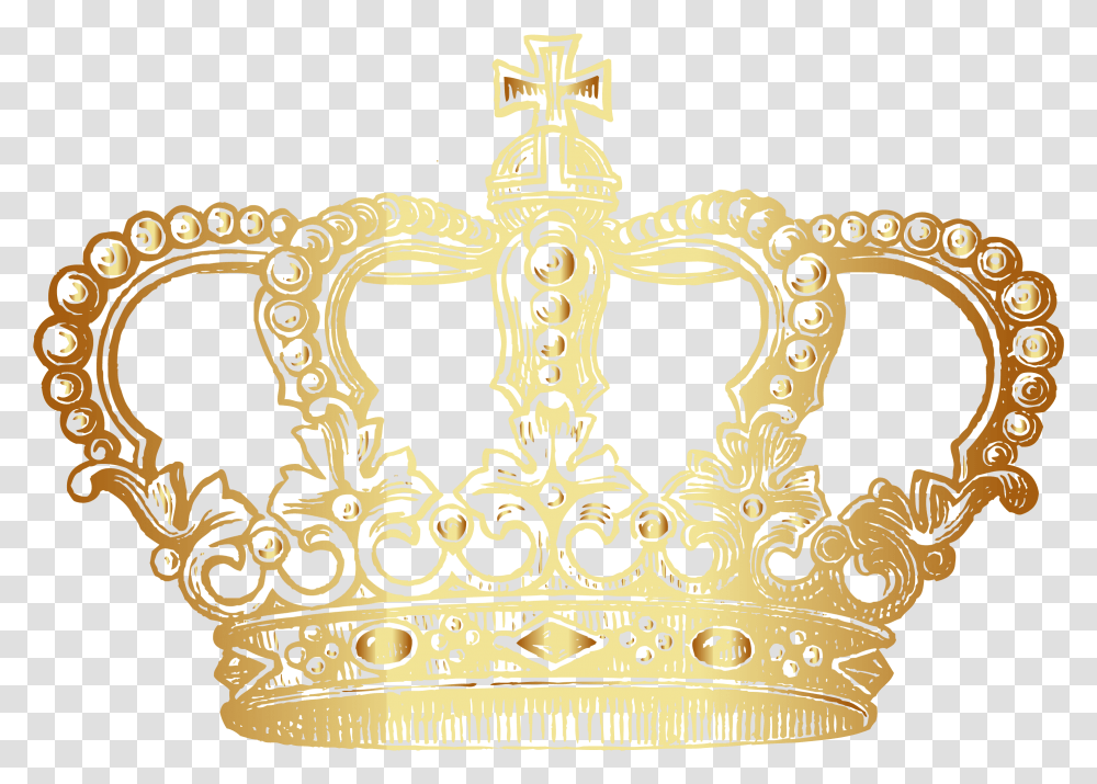 Free King Crown Background Gold Queen Crown Clipart, Accessories, Accessory, Cross, Symbol Transparent Png