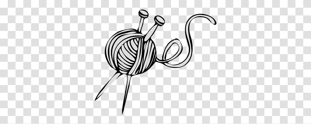Free Knitting Yarn Illustrations Draw Knitting Needles And Yarn, Art, Stencil, Drawing, Graphics Transparent Png