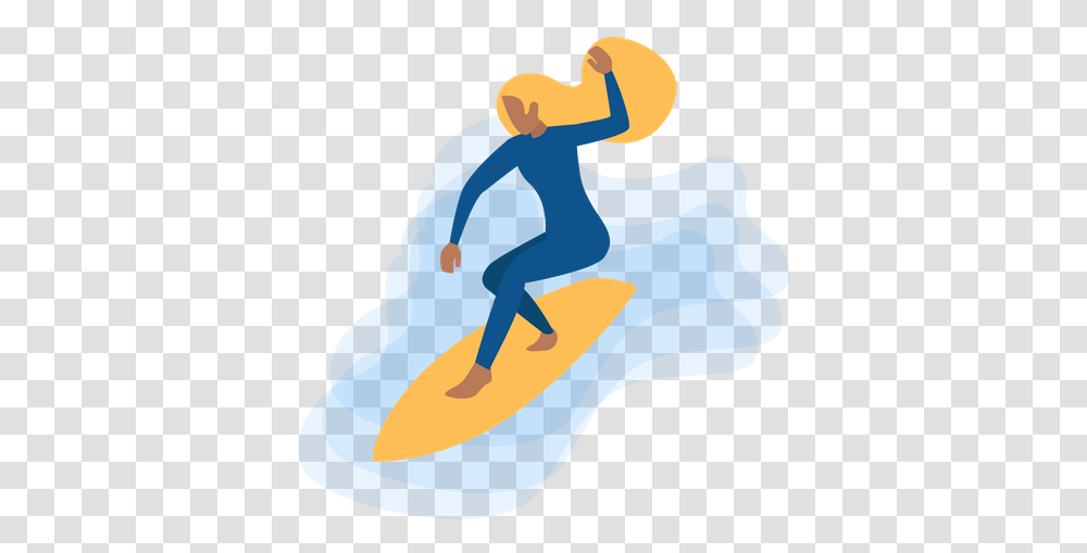 Free Lady Enjoying Surfing In Sea Illustration Download Surfing, Water, Outdoors, Nature, Vehicle Transparent Png