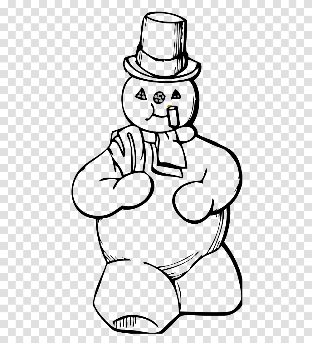 Free Line Clipart, Hand, Stencil, Snowman, Winter Transparent Png