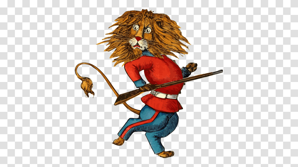 Free Lion Vector Art, Person, Human, Toy, Weapon Transparent Png