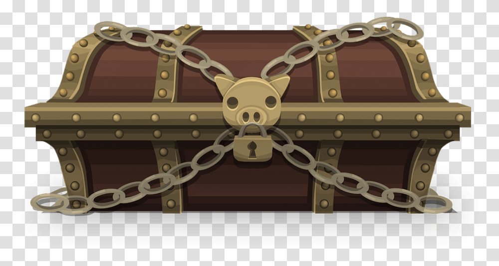 Free Locked Treasure Chest Images Clipart Locked Treasure Box Clipart, Gun, Weapon, Weaponry, Chain Transparent Png
