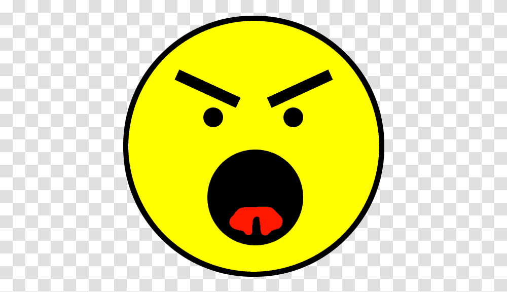 Free Mad Face Emoji Download Clip Art Angry Emoticon Face Clipart, Symbol, Logo, Trademark, Pac Man Transparent Png