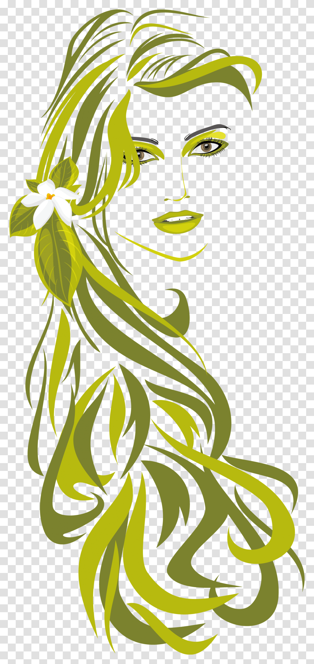 Free Makeup Clipart Girls Hairstyle Vector, Floral Design, Pattern, Pineapple Transparent Png