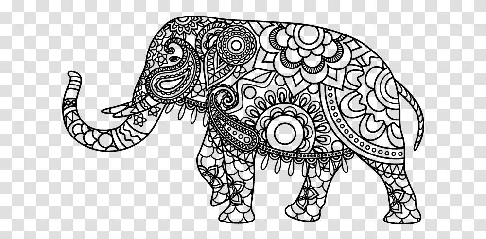Free Mandala Elephant Coloring Pages, Nature, Outdoors, Astronomy, Outer Space Transparent Png