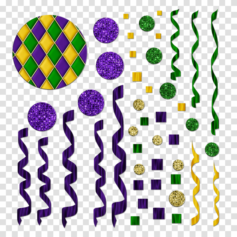 Free Mardi Gras Themed Streamersconfetti Graphics, Rug, Paper, Floral Design Transparent Png