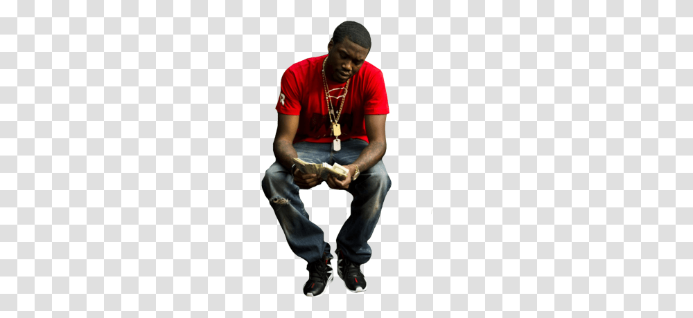 Free Meek Mill Sitting With Money Vector Graphic, Person, Man, Hardhat Transparent Png
