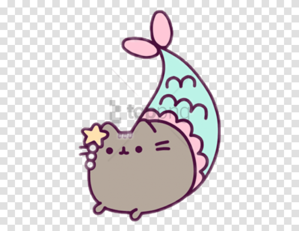 Free Mermaid Pusheen Coloring Pages Image With Mermaid Pusheen Coloring Pages, Sweets, Food, Confectionery, Heart Transparent Png
