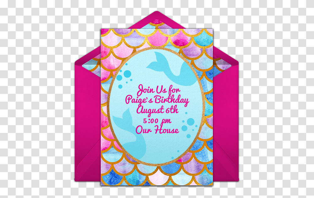 Free Mermaid Scales Online Invitation Mermaid Scales Birthday Invitation, Envelope, Mail, Greeting Card, Text Transparent Png