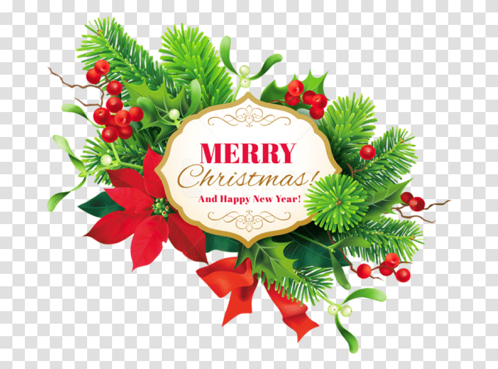 Free Merry Christmas Decor Merry Christmas And Happy New Year, Plant, Leaf Transparent Png