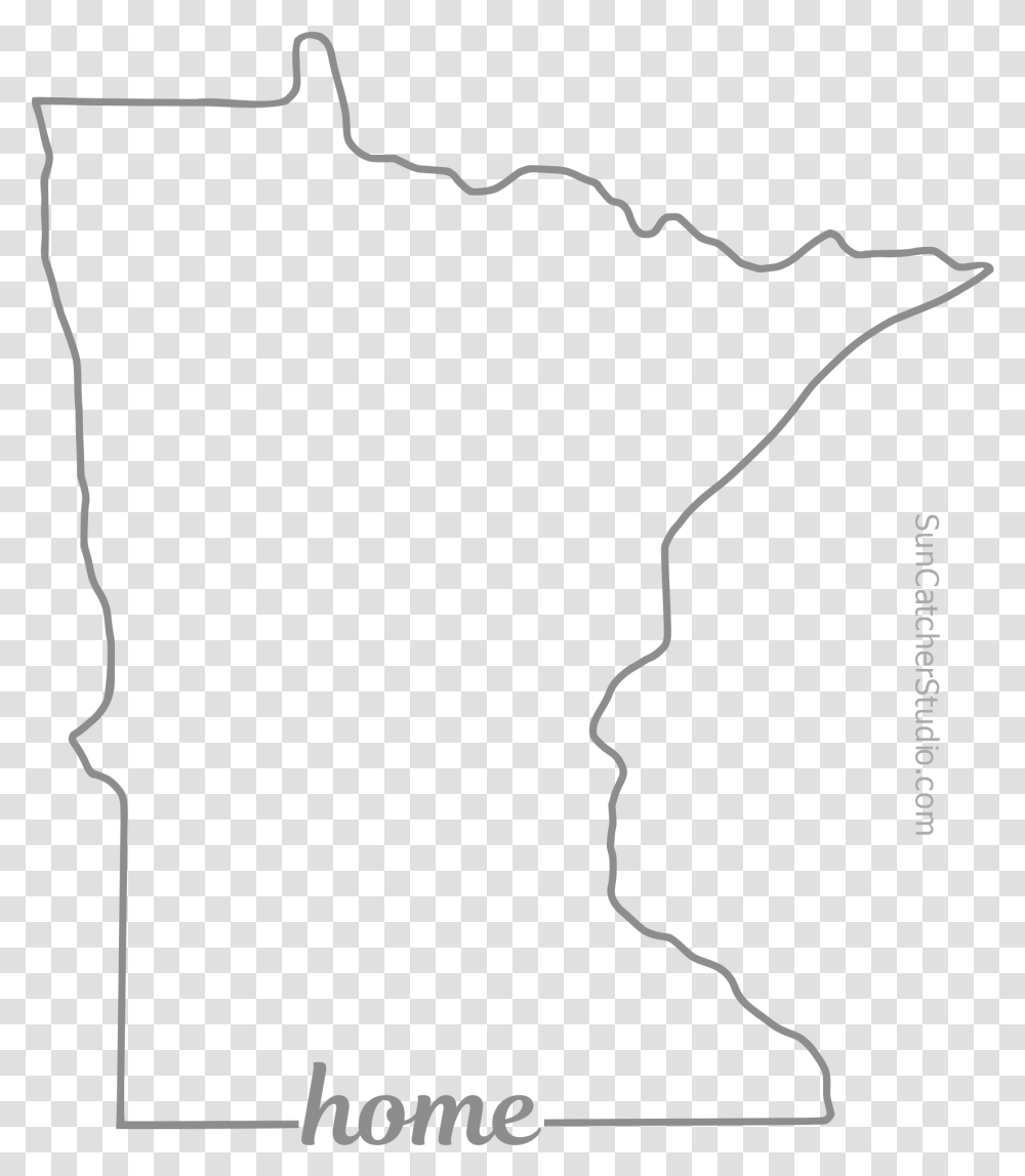 Free Minnesota Outline With Home On Border Cricut Line Art, Plot, Nature, Outdoors, Diagram Transparent Png