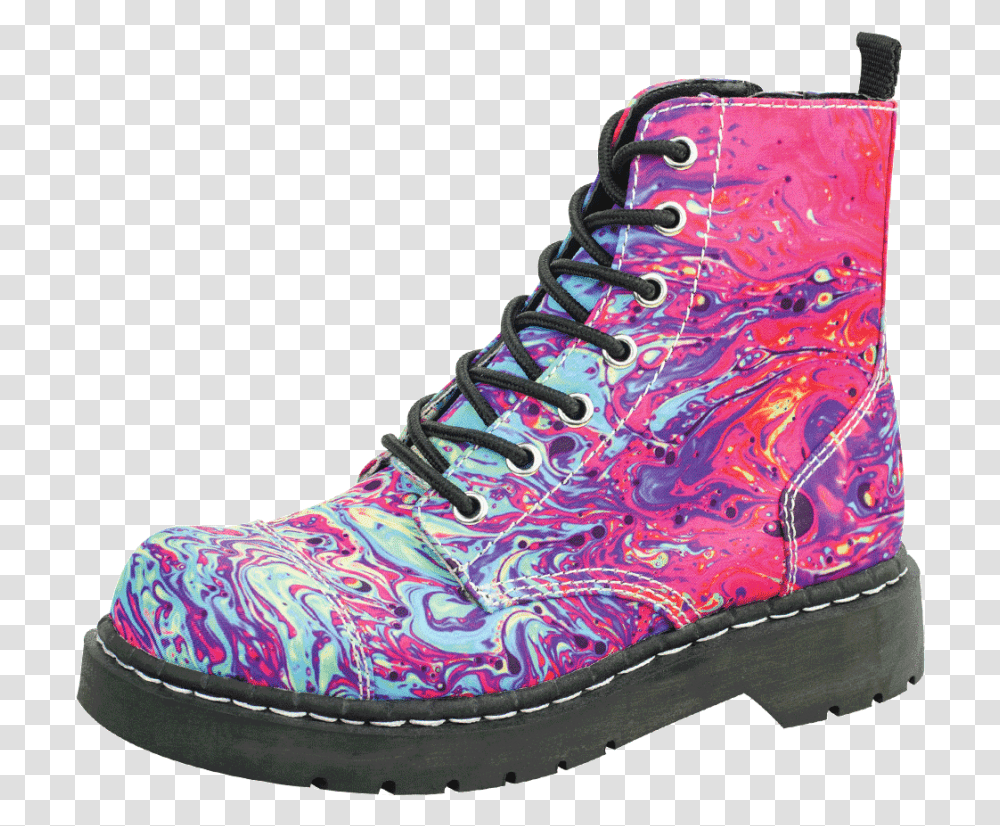Free Mix Paint Print 7 Eye Vegan Combat Combat Boot, Shoe, Footwear, Apparel Transparent Png