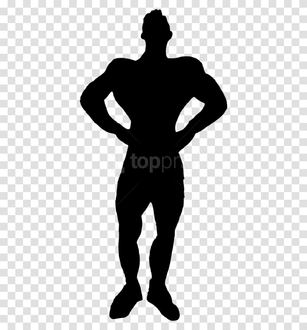 Free Muscle Man Bodybuilder Silhouette Silhouette Bodybuilder, Person, Human, Ninja, Hand Transparent Png