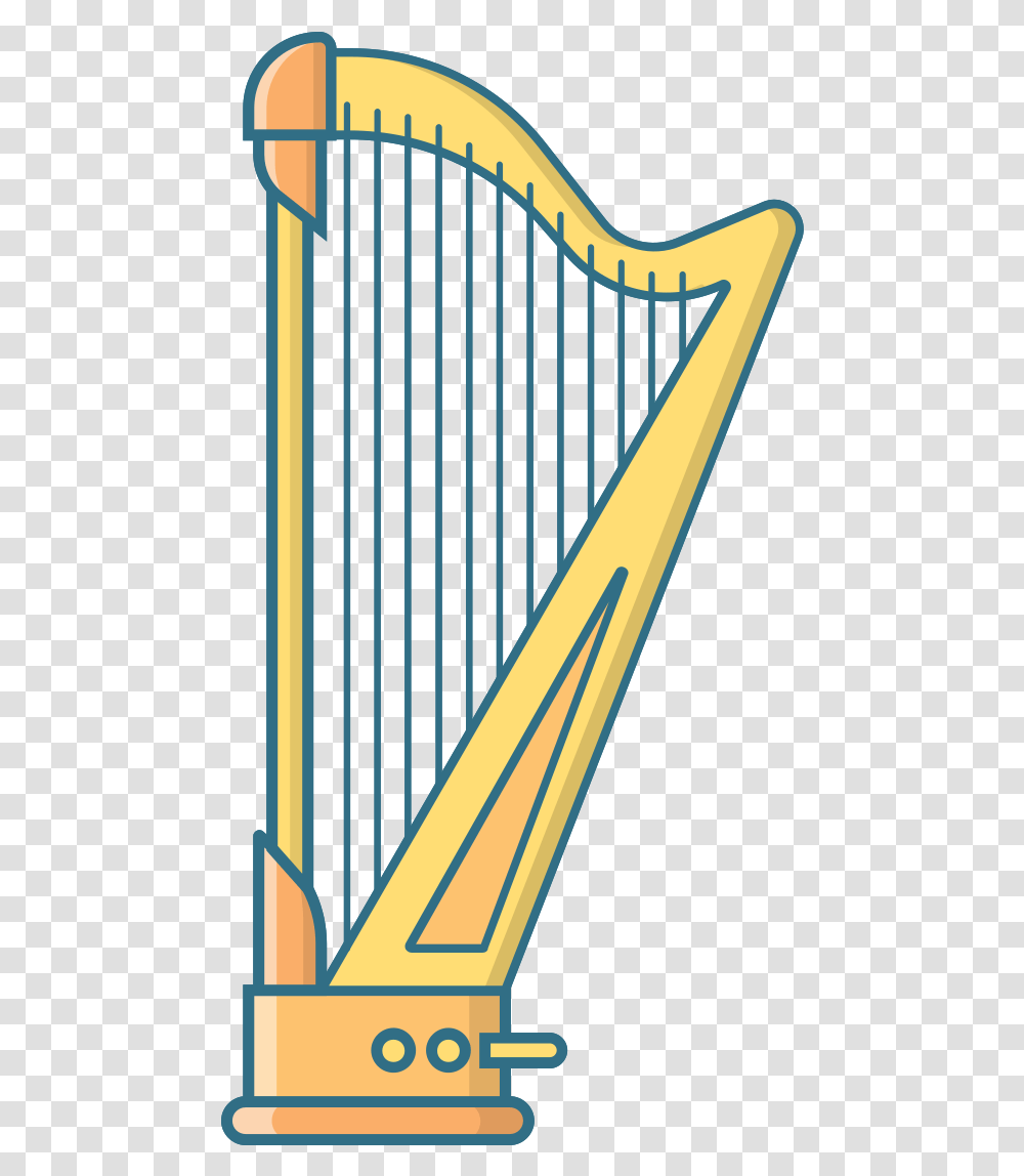 Free Music Instrument Line Icon Harp Instrumentos Musicales Arpa, Musical Instrument Transparent Png