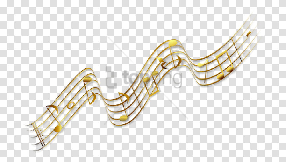 Free Music Notes Clipart Image With Golden Music Notes, Accessories, Accessory, Arrow Transparent Png