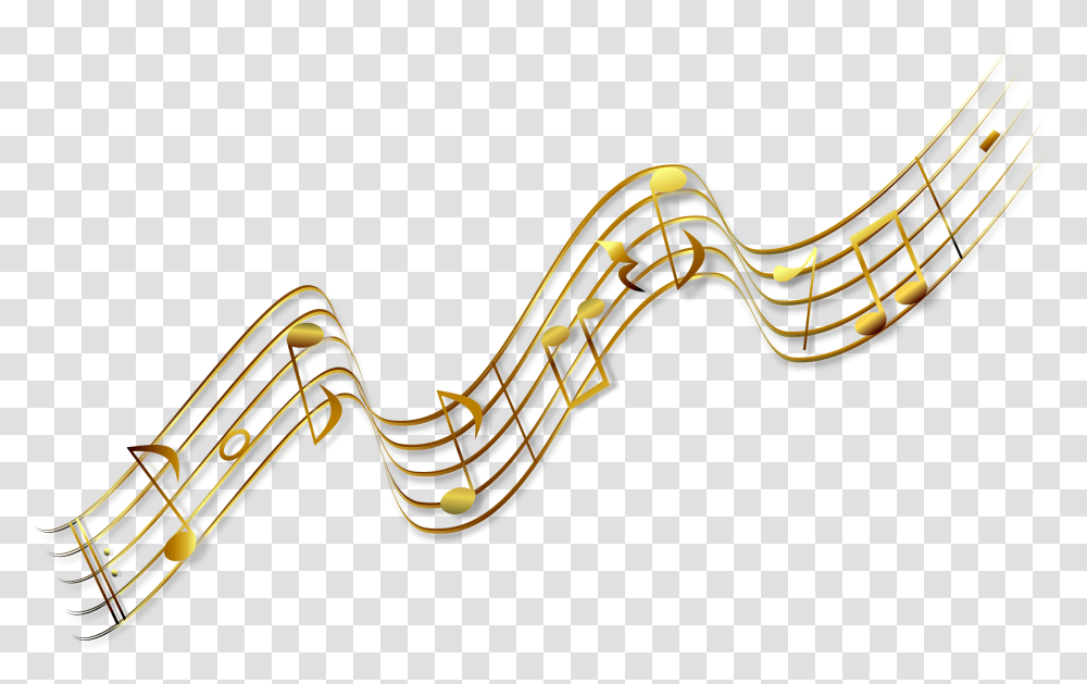 Free Music Staff Background Gold Music Notes Clipart, Smoke Pipe, Accessories, Building, Graphics Transparent Png