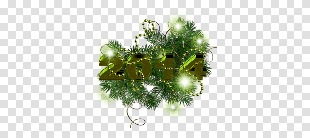 Free New Year 2014 Decoration With Green Stars And Illustration, Plant, Tree, Ornament, Lighting Transparent Png