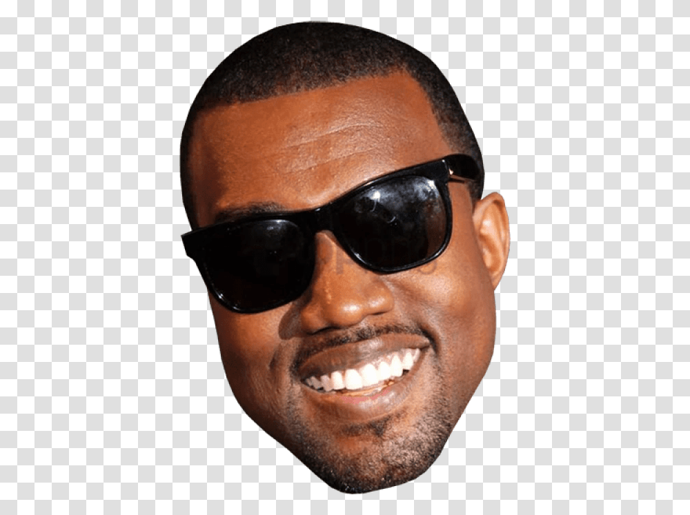 Free No Face Image With Background Kanye Head Cut Out, Sunglasses, Accessories, Person, Smile Transparent Png