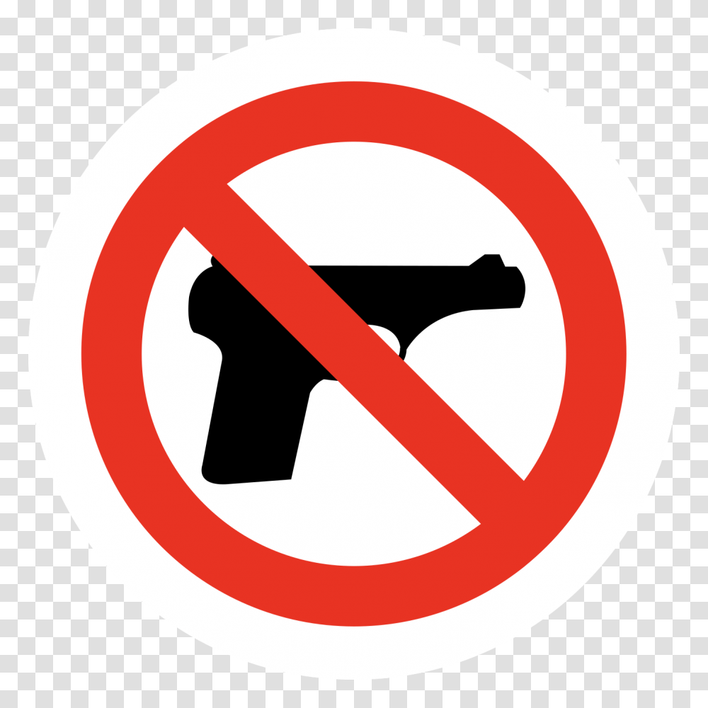 Free No Firearms Sign With Firearms Prohibited Sign, Symbol, Road Sign, Stopsign Transparent Png