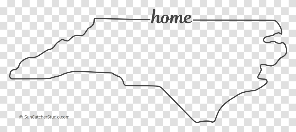 Free North Carolina Outline With Home On Border Cricut Line Art, Bow, Plot, Outdoors Transparent Png