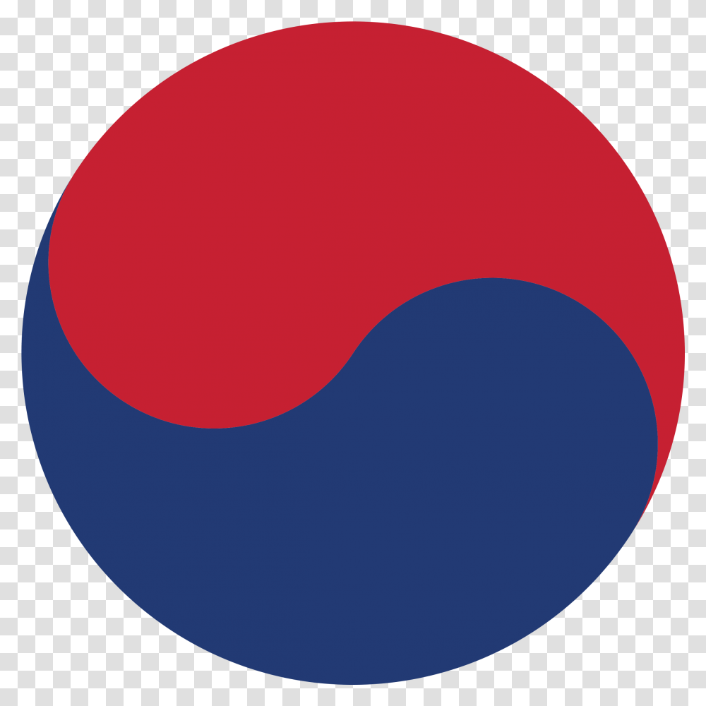 Free North Korea Free Flag Of South Korea Free Taiko Red And Blue Yin Yang, Sphere, Ball, Balloon, Eclipse Transparent Png