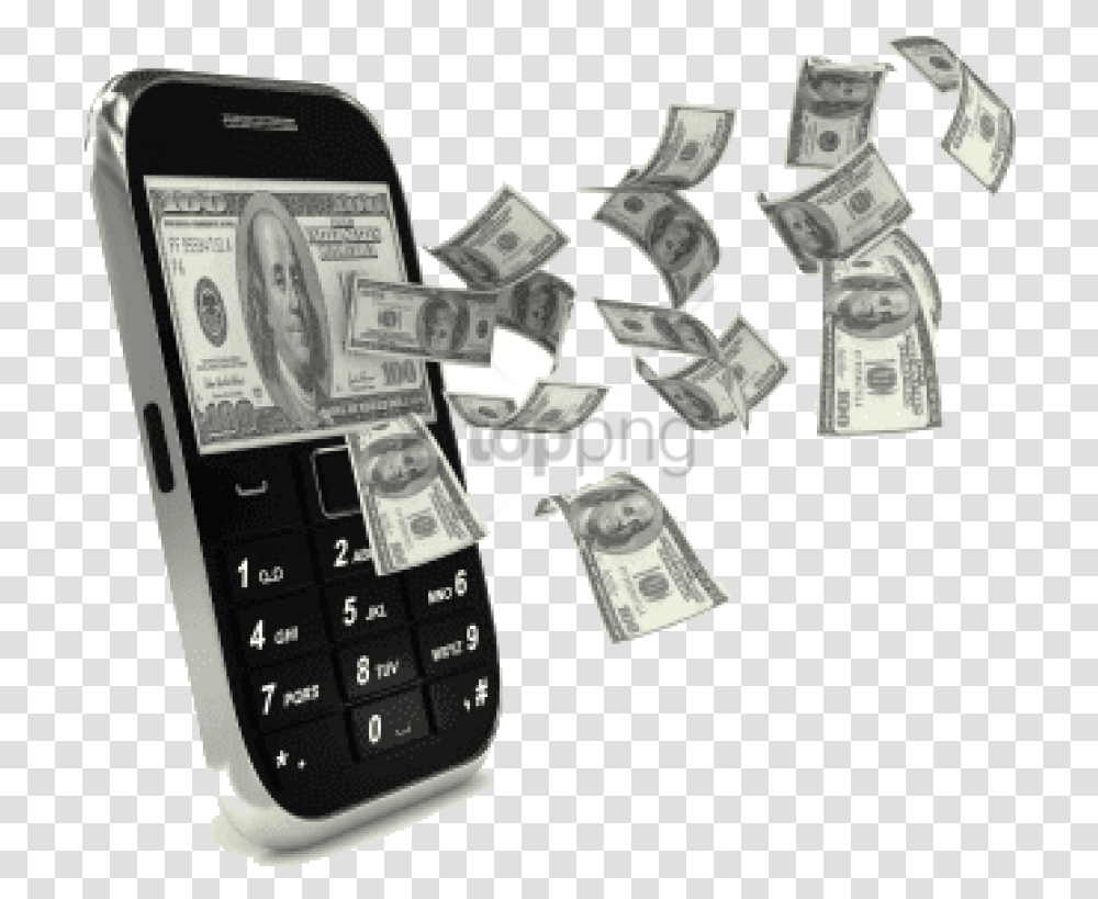 Free Number 1 Money Money Coming Out Of Phone, Mobile Phone, Electronics, Cell Phone, Dollar Transparent Png