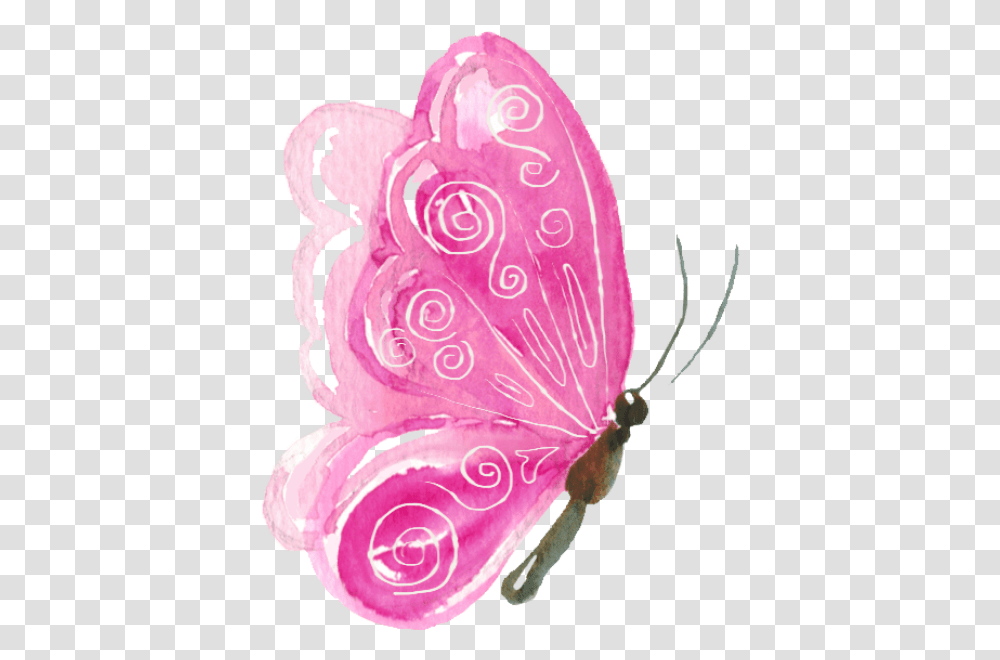 Free Online Butterfly Animal Watercolor Painting Vector For Pink Butterfly Watercolor Vector, Rose, Flower, Plant, Blossom Transparent Png