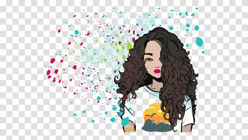 Free Online Image Editor Curly Hair Animation Drawing, Graphics, Art, Paper, Confetti Transparent Png