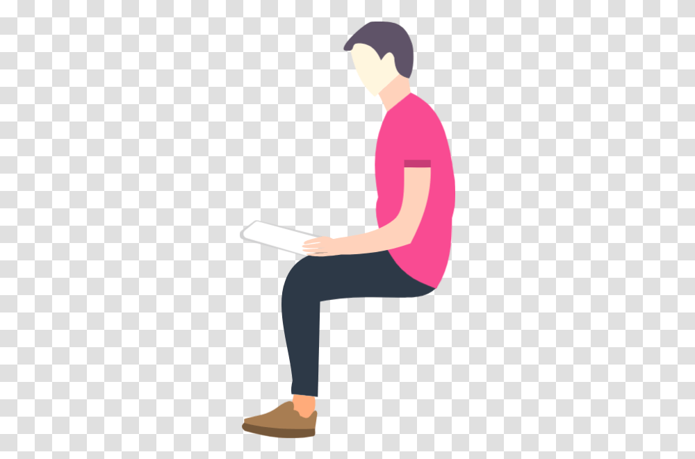 Free Online Male Man Sitting Reading Vector For Sitting, Person, Human, Arm, Kneeling Transparent Png