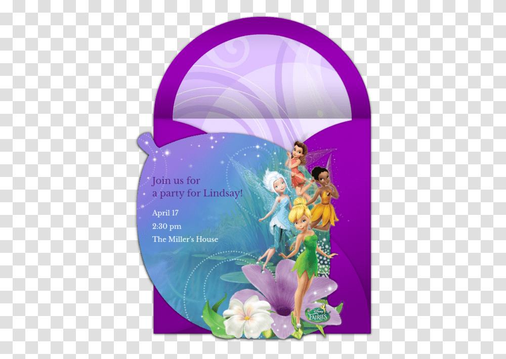 Free Online Tinkerbell Birthday Invitations, Figurine, Person, Human, Flyer Transparent Png