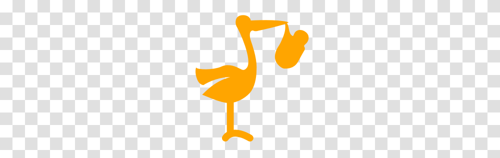 Free Orange Stork With Bundle Icon, Animal, Bird, Dodo, Flamingo Transparent Png
